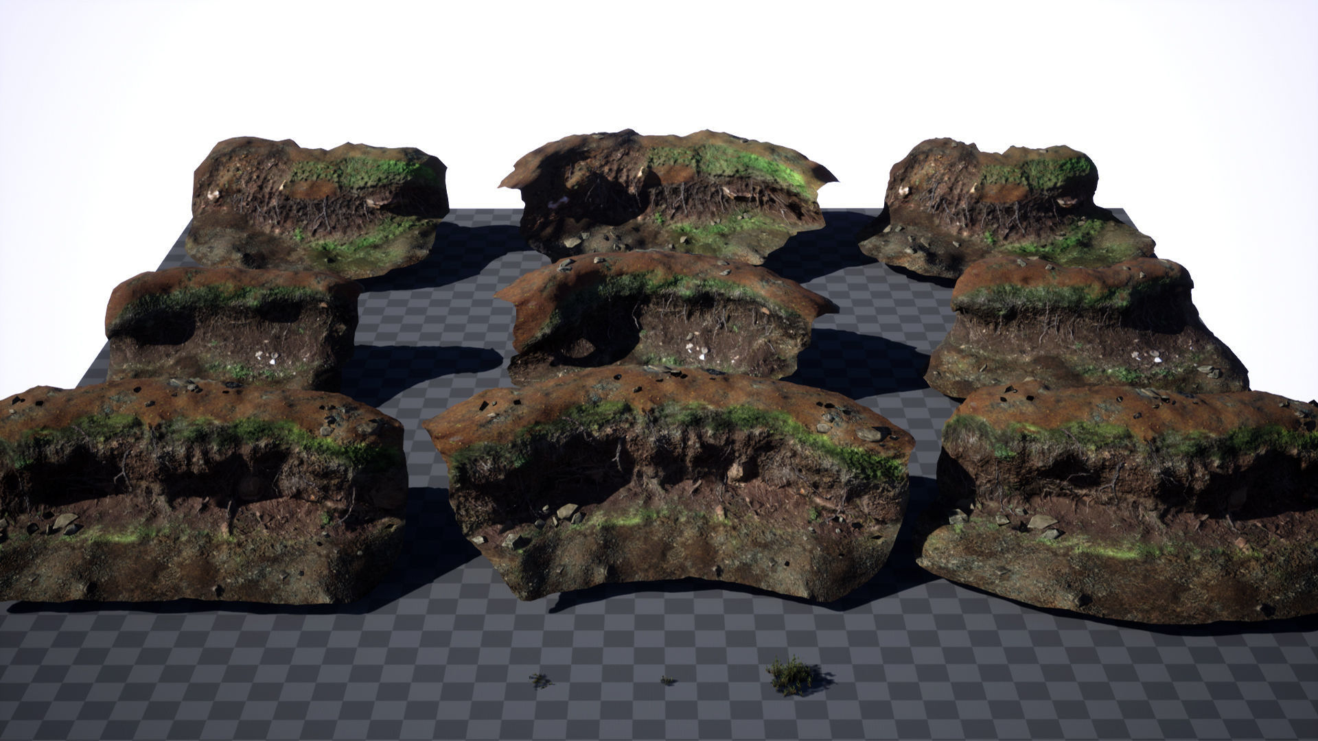 Cliff faces 2 Low-poly 3D model_6