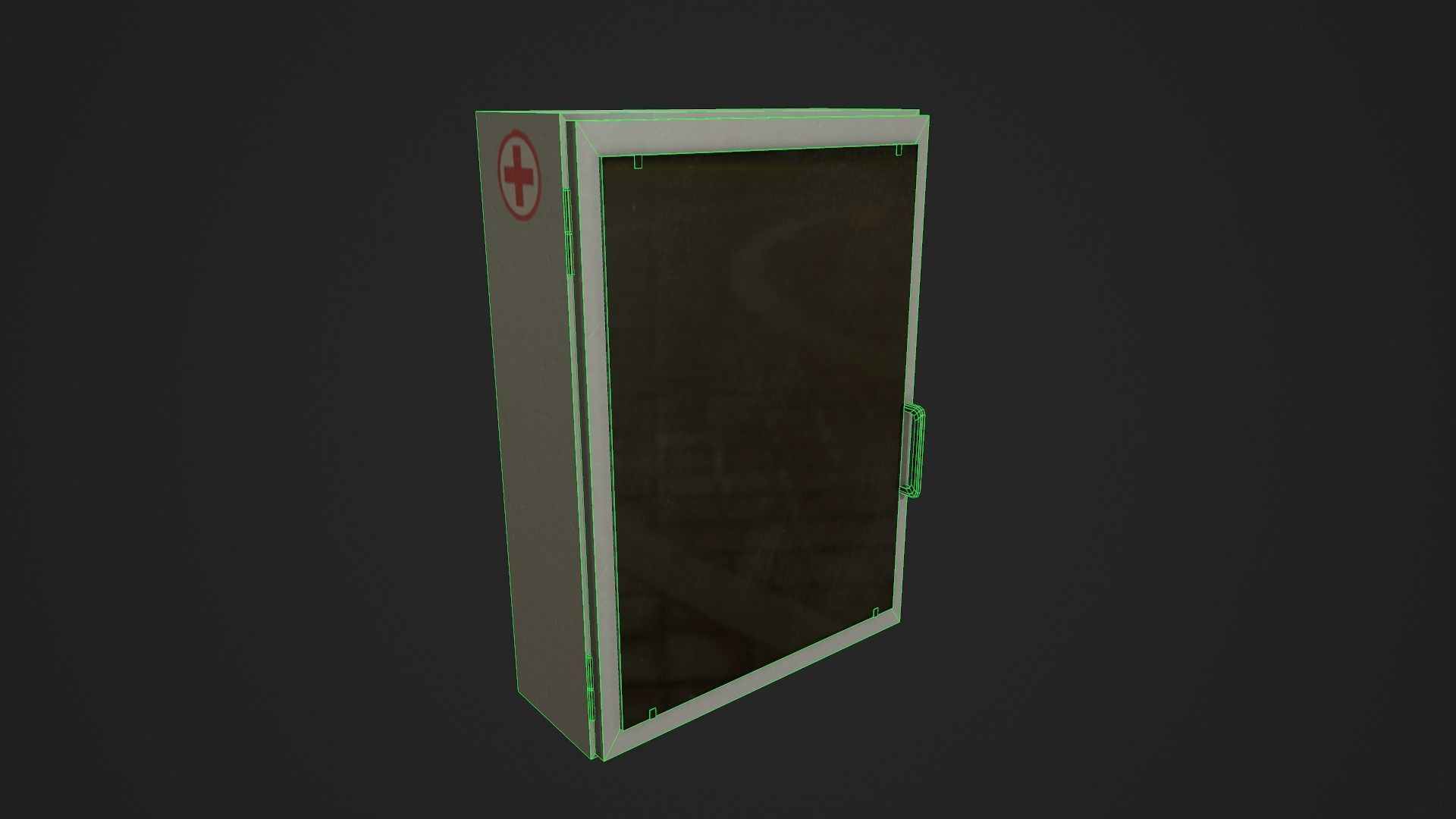 Bathroom first aid cabinet Low-poly 3D model_4