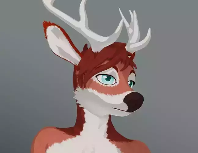 Deer Anthro Low-poly 3D model