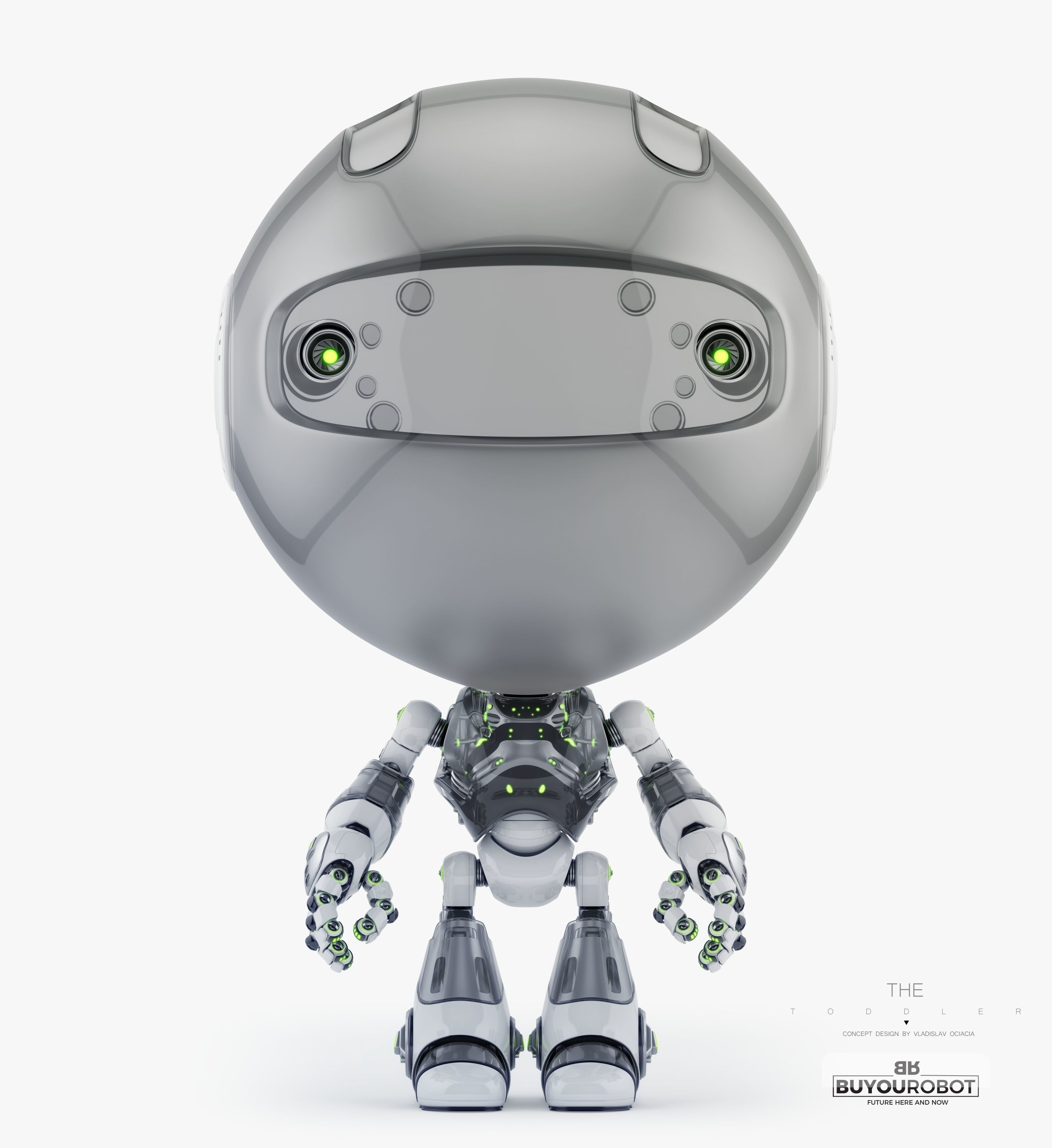 Toddler 3D model robot with eyes 3D model_1