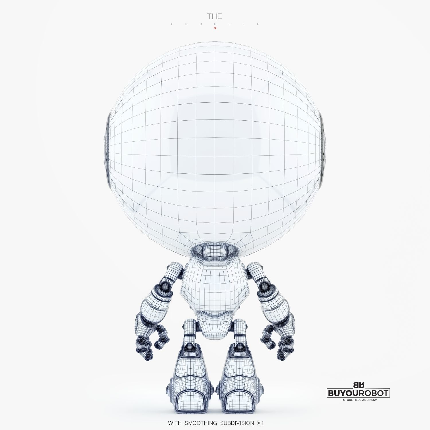 Toddler 3D model robot with eyes 3D model_6