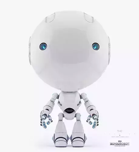Toddler 3D model robot with eyes 3D model