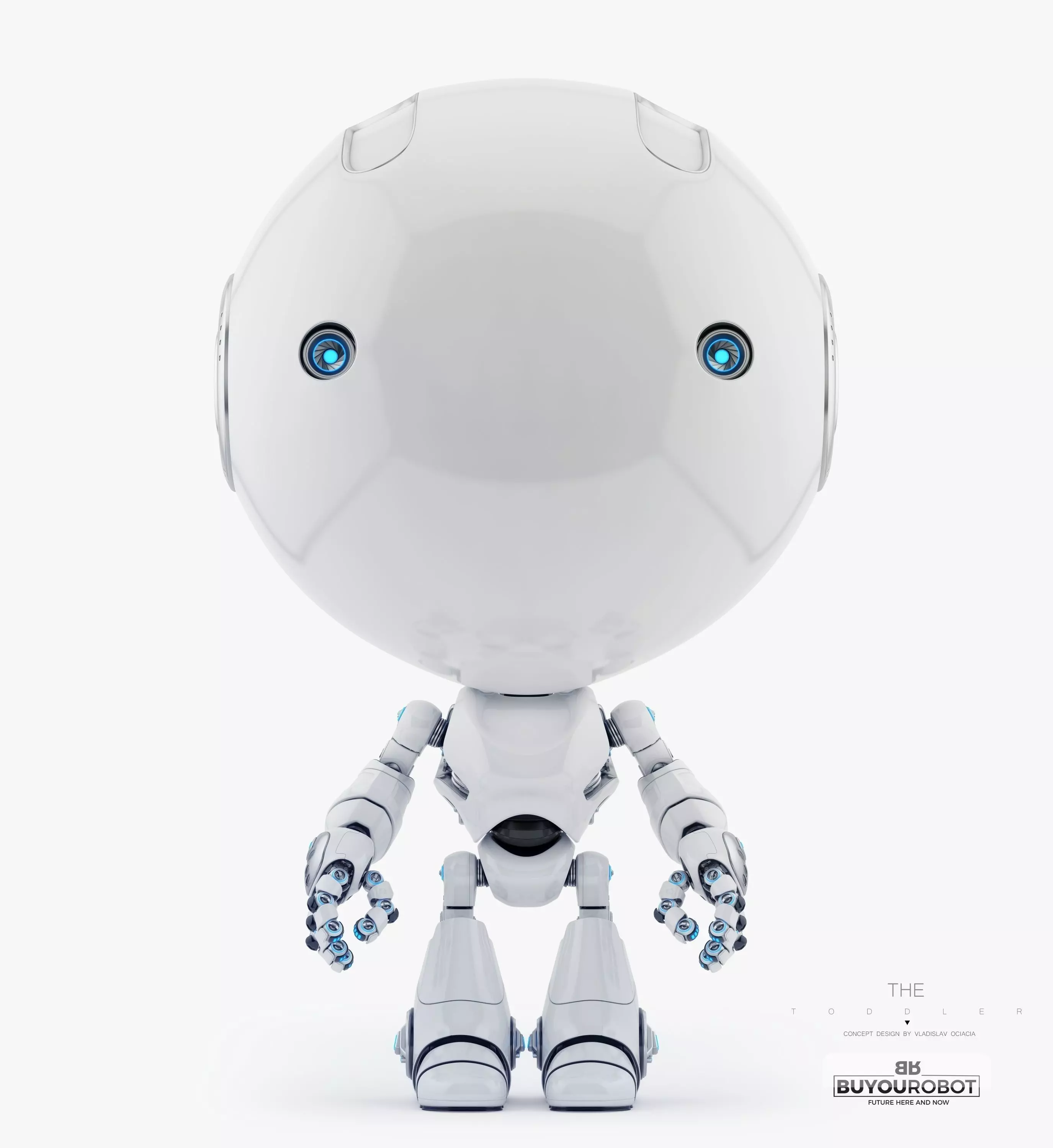 Toddler 3D model robot with eyes 3D model_0