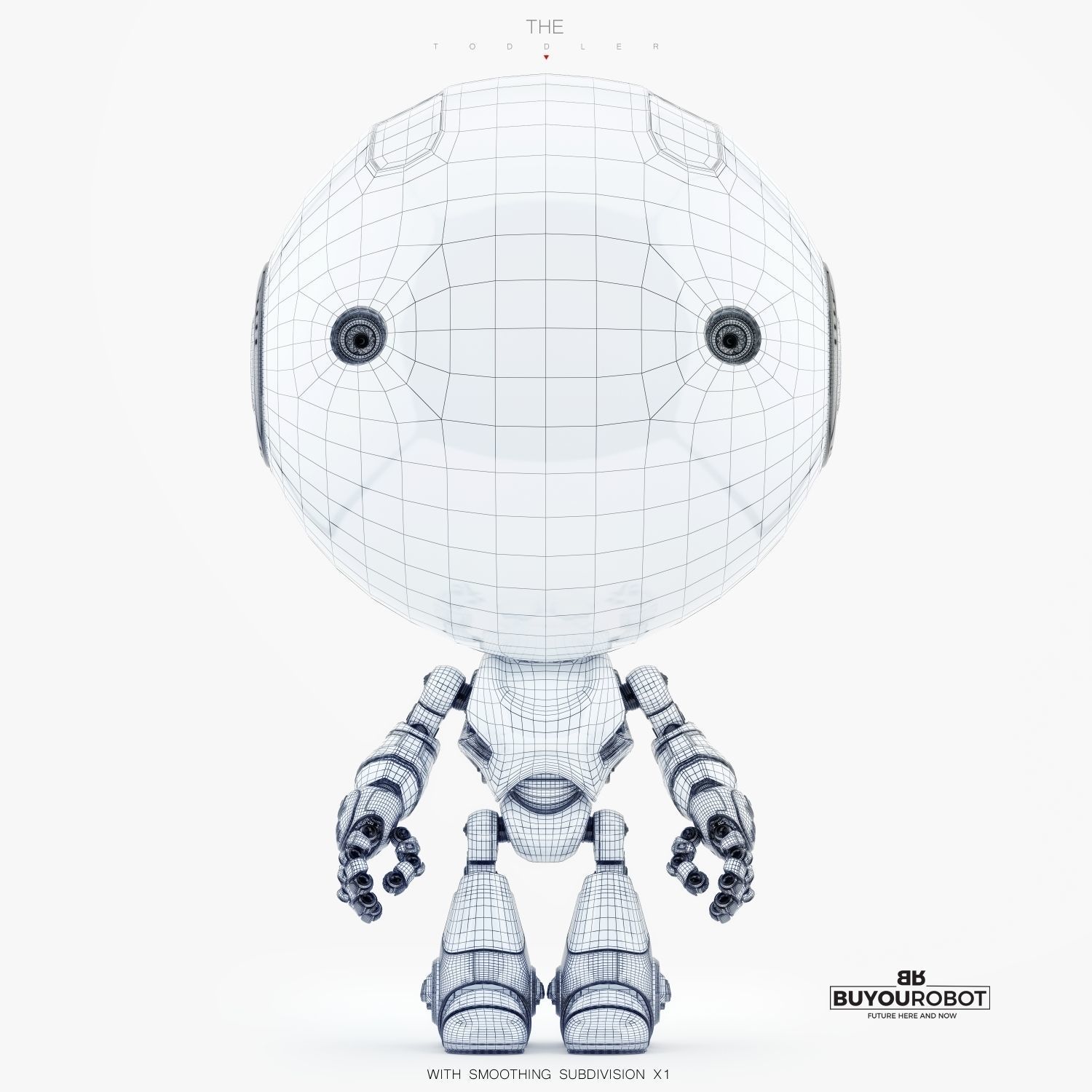 Toddler 3D model robot with eyes 3D model_4