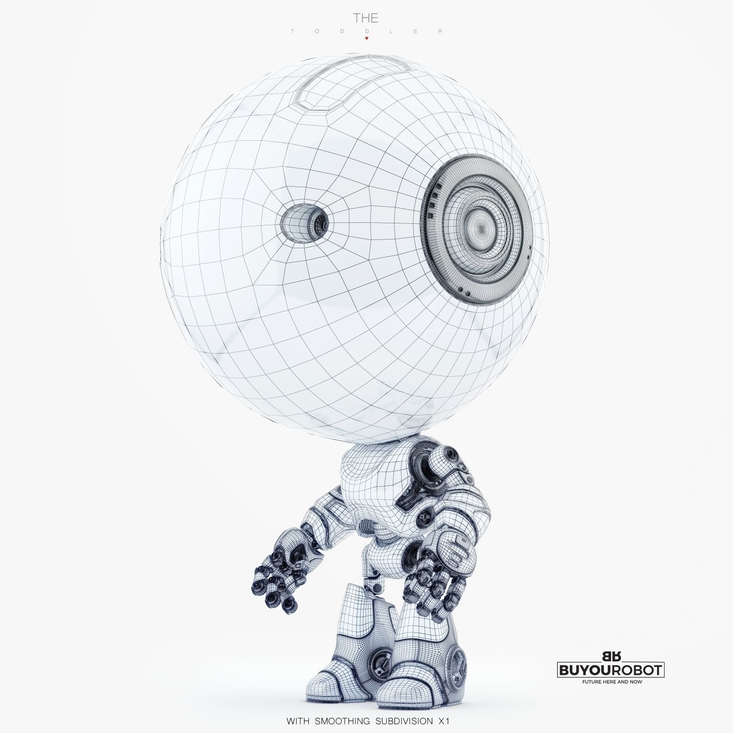 Toddler 3D model robot with eyes 3D model_5