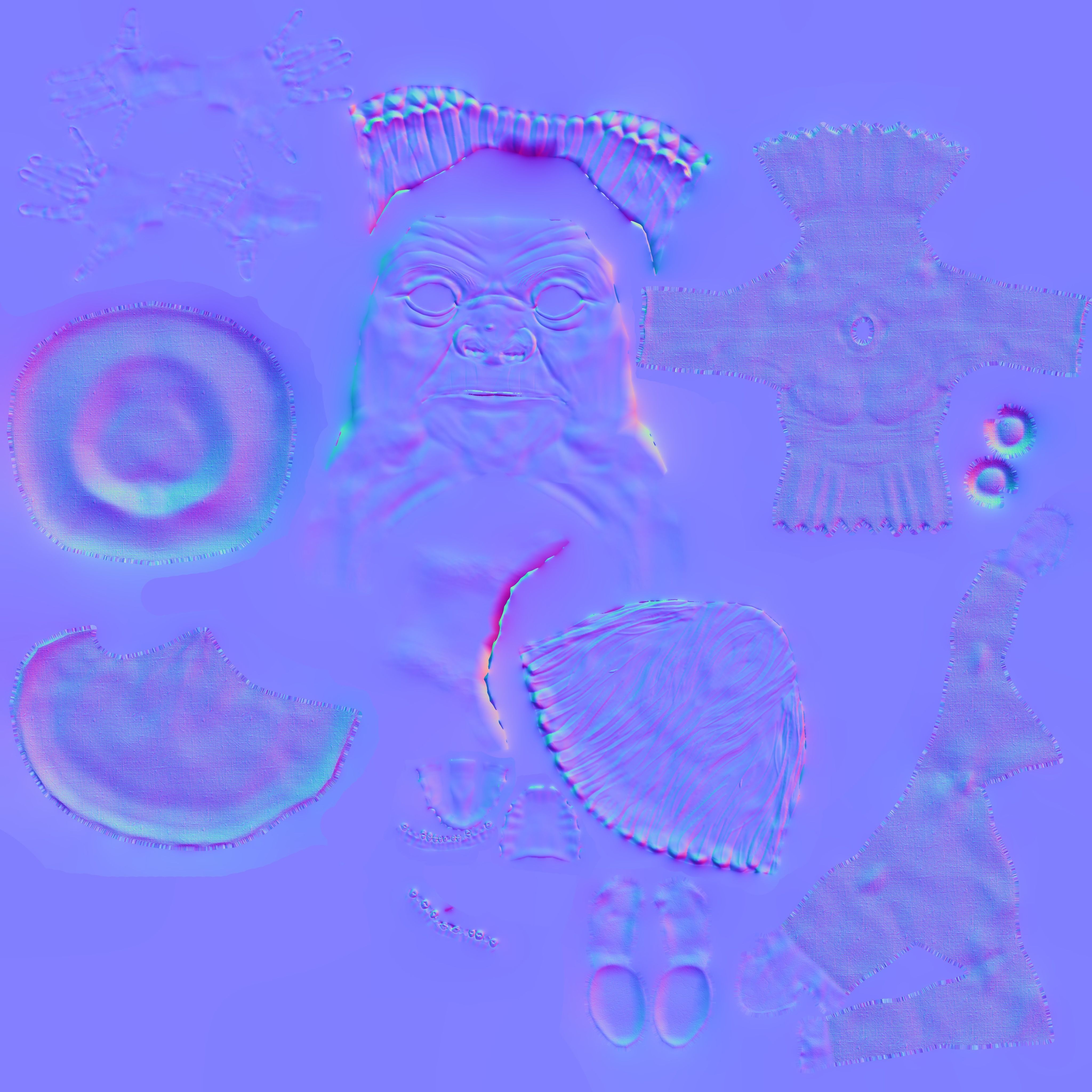 Cartoon witch rigged animated game ready 3D character Low-poly 3D model_20