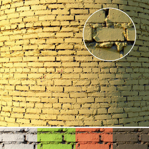 Painted brick wall 01 Low-poly 3D model