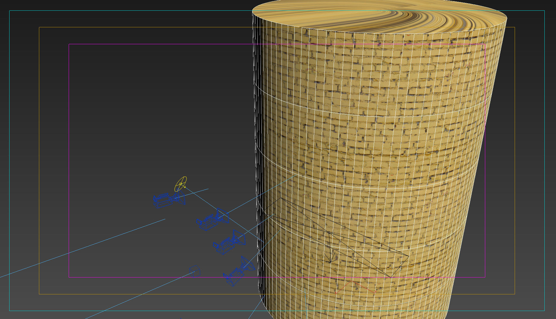 Painted brick wall 01 Low-poly 3D model_8