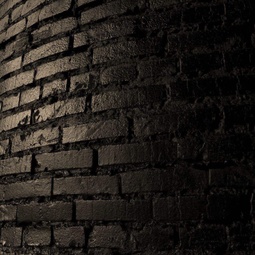 Painted brick wall 01 Low-poly 3D model_4