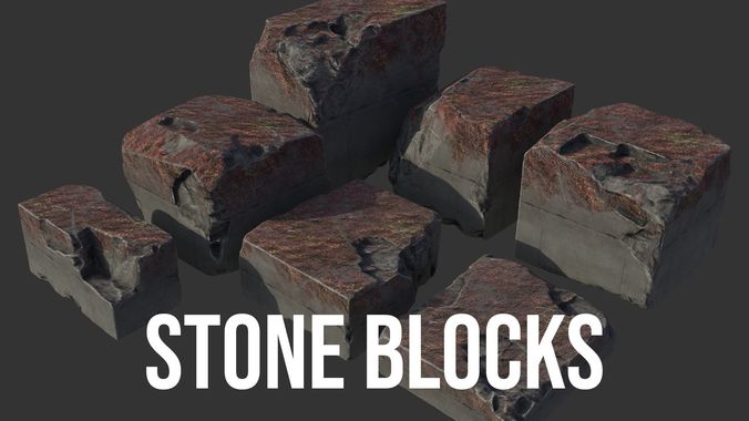 Stone Blocks Low-poly 3D model