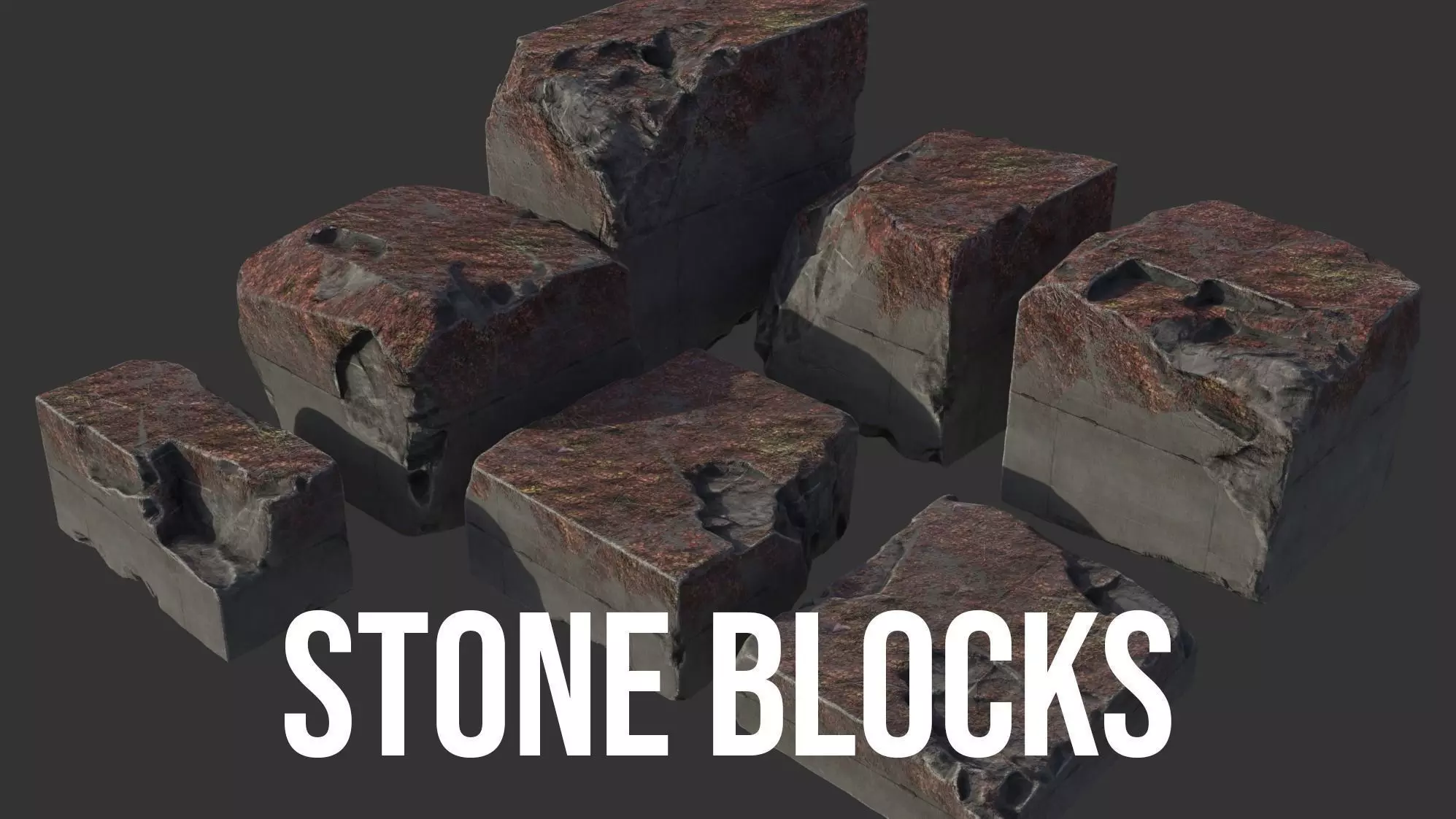 Stone Block Model 3D model Stone Blocks VR / AR / low-poly | CGTrader