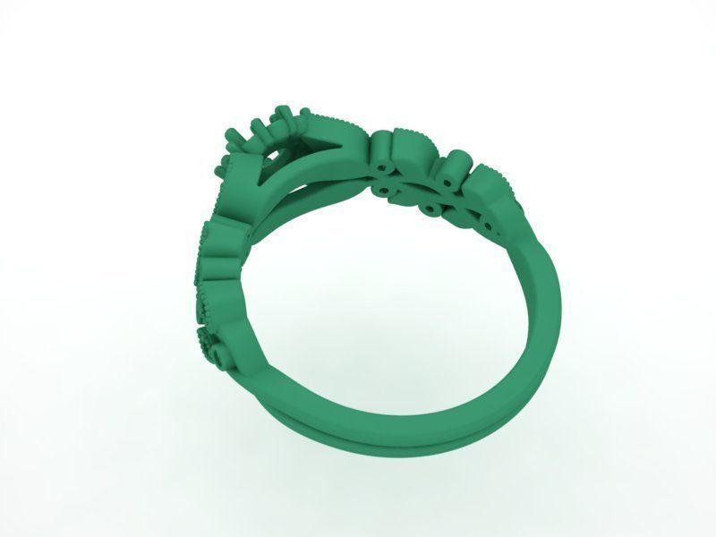 Delicate Own Design Floral style printable ring  3D print model_5
