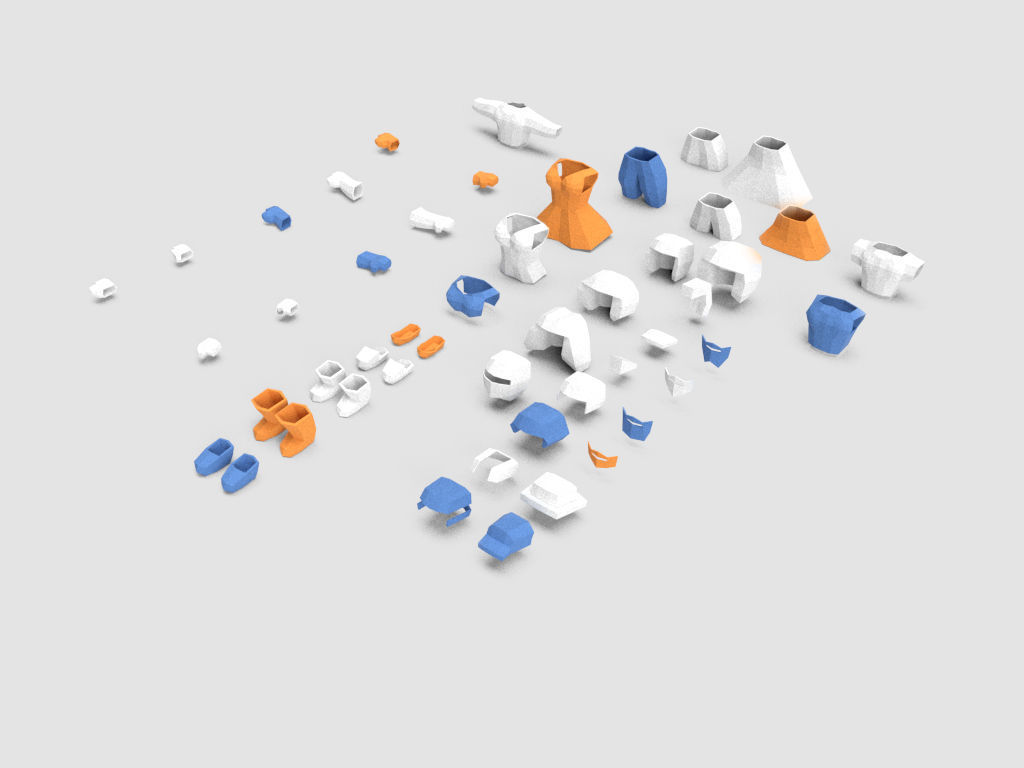 create your origami character RIGGED Low-poly 3D model_9