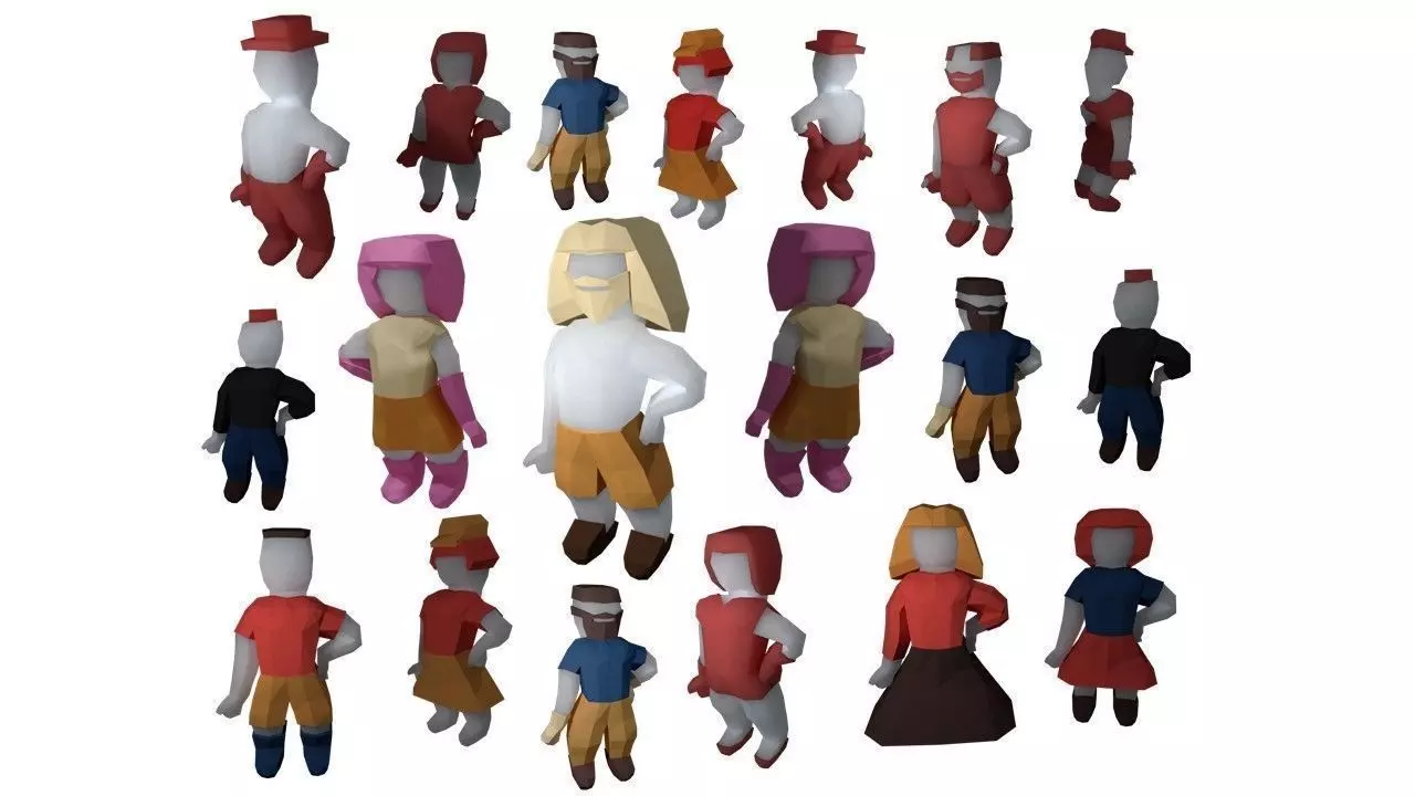 create your origami character RIGGED Low-poly 3D model_0