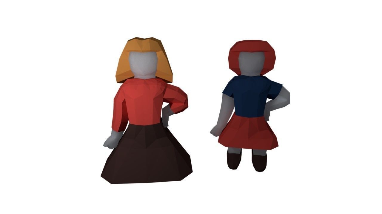 create your origami character RIGGED Low-poly 3D model_7