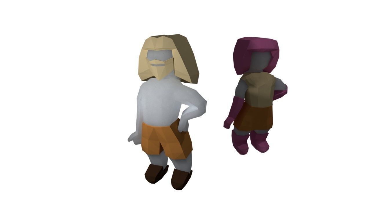 create your origami character RIGGED Low-poly 3D model_5