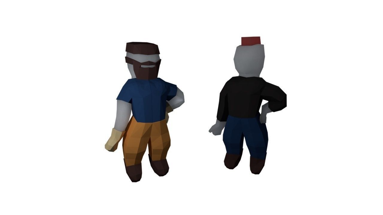 create your origami character RIGGED Low-poly 3D model_6