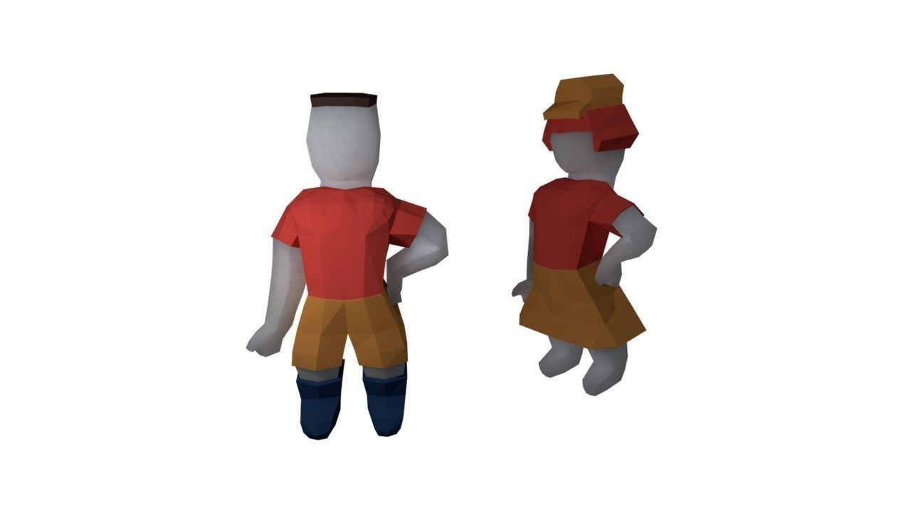 create your origami character RIGGED Low-poly 3D model_8