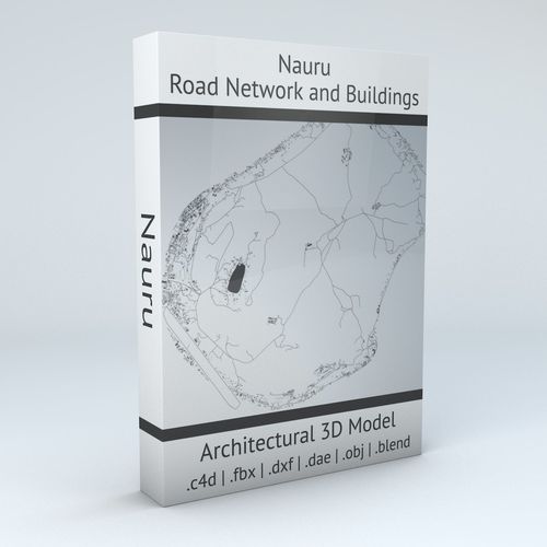 Nauru Road Network and Buildings 3D model