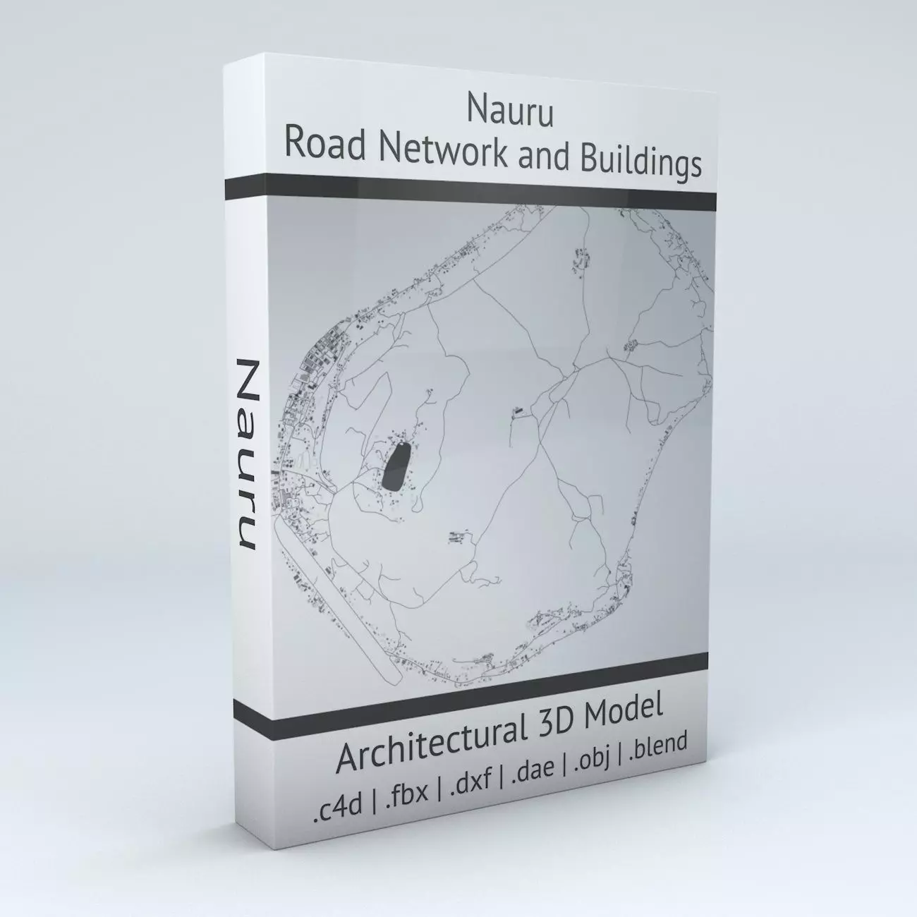 Nauru Road Network and Buildings 3D model_0