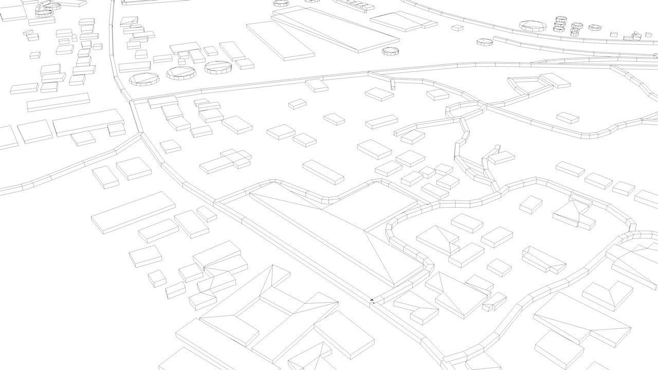 Nauru Road Network and Buildings 3D model_11