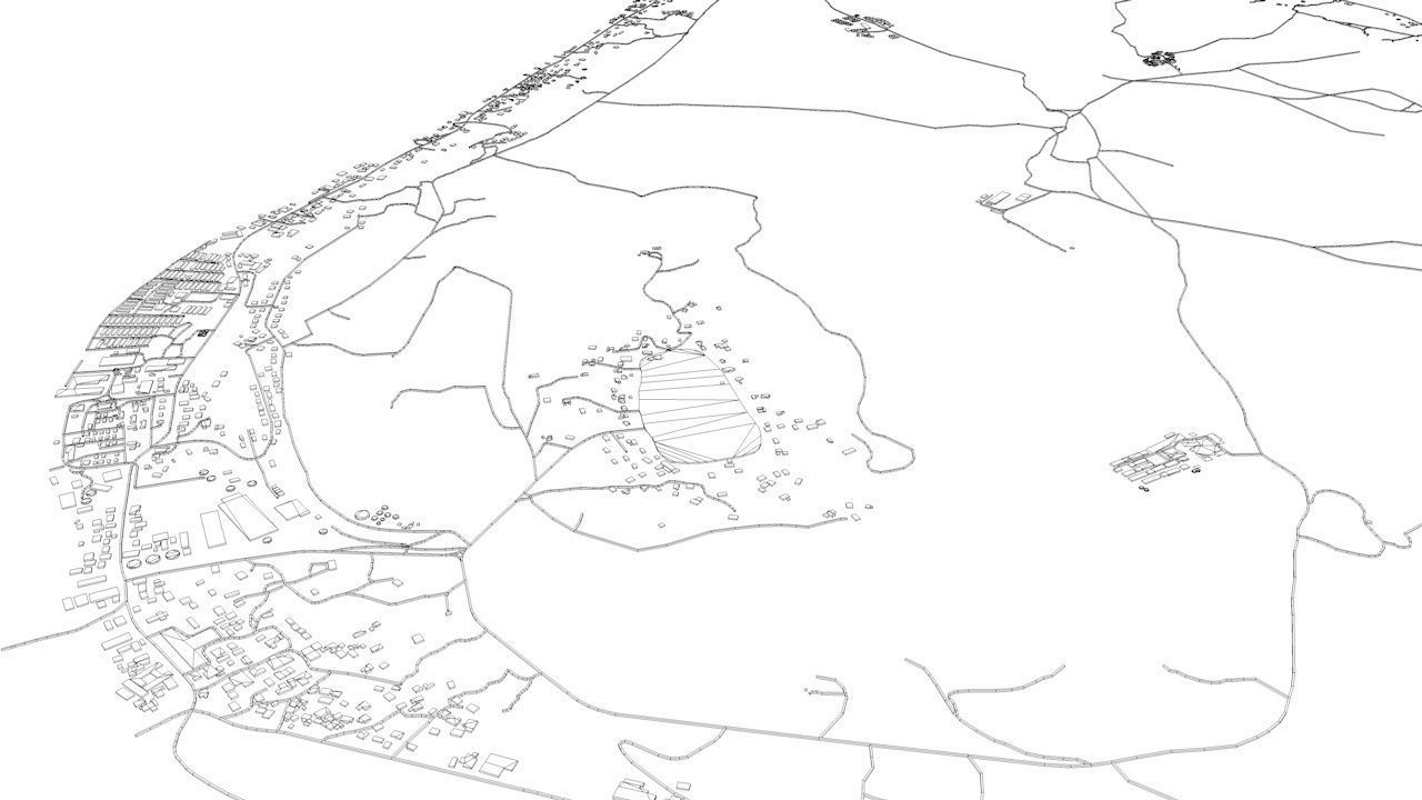Nauru Road Network and Buildings 3D model_10