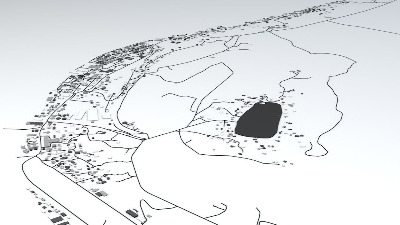 Nauru Road Network and Buildings 3D model_3
