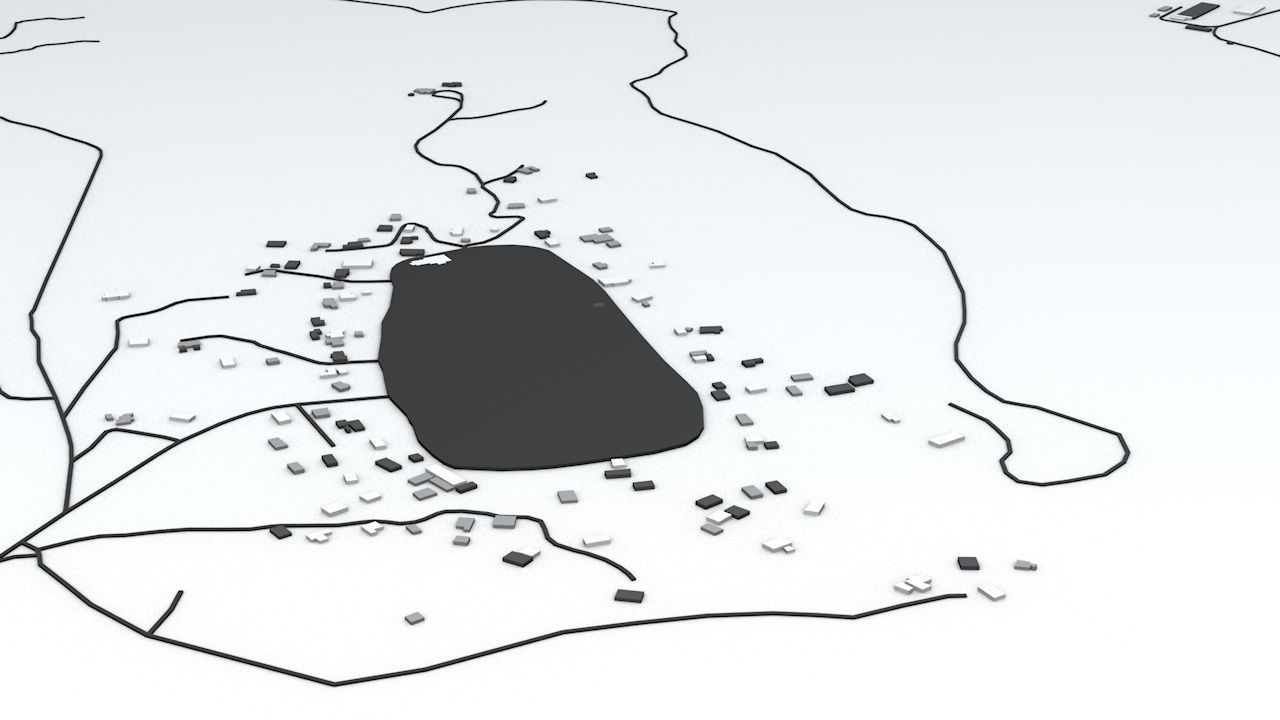 Nauru Road Network and Buildings 3D model_5