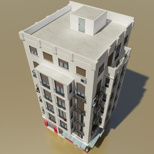 Photorealistic Low Poly Building 3D model_3