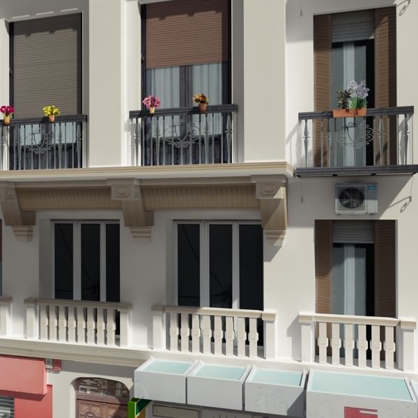 Photorealistic Low Poly Building 3D model_6