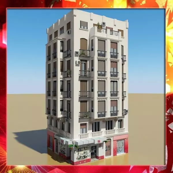 Photorealistic Low Poly Building 3D model_0