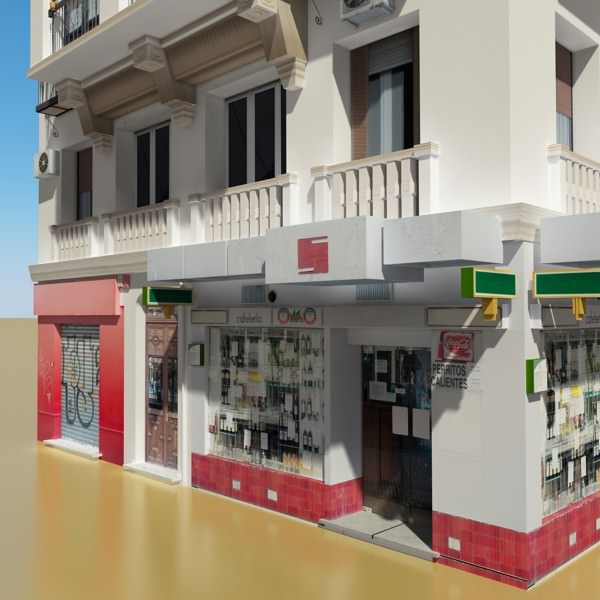 Photorealistic Low Poly Building 3D model_4