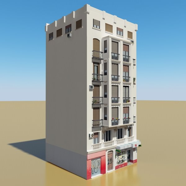Photorealistic Low Poly Building 3D model_2