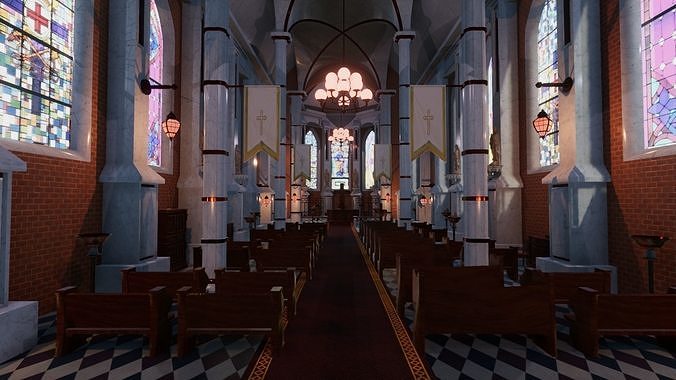 Cathedral Update  Low-poly 3D model
