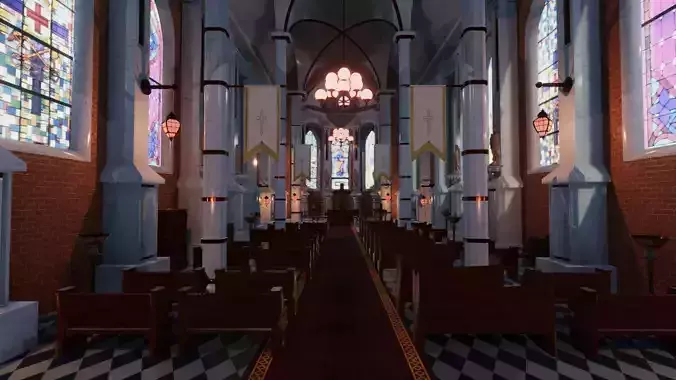 Cathedral Update  Low-poly 3D model