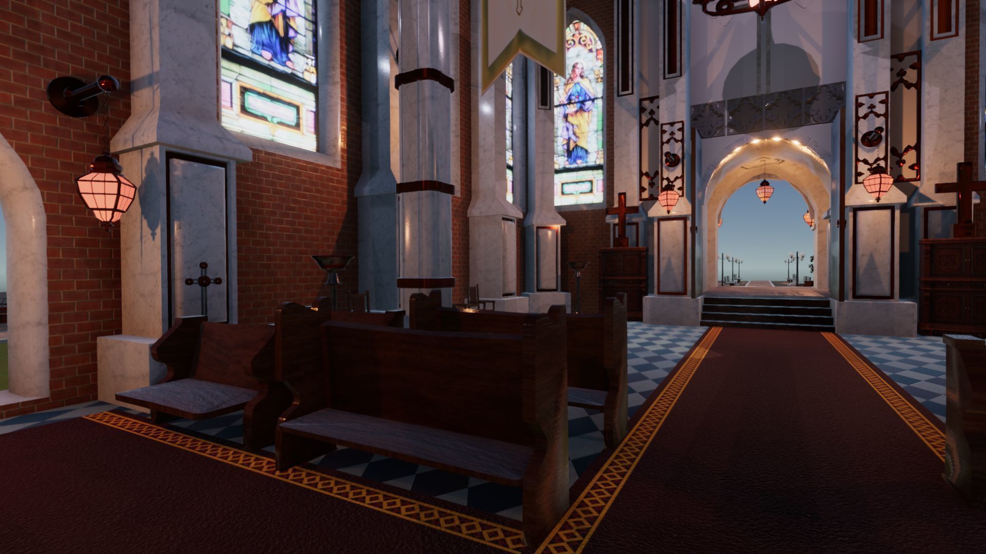 Cathedral Update  Low-poly 3D model_3