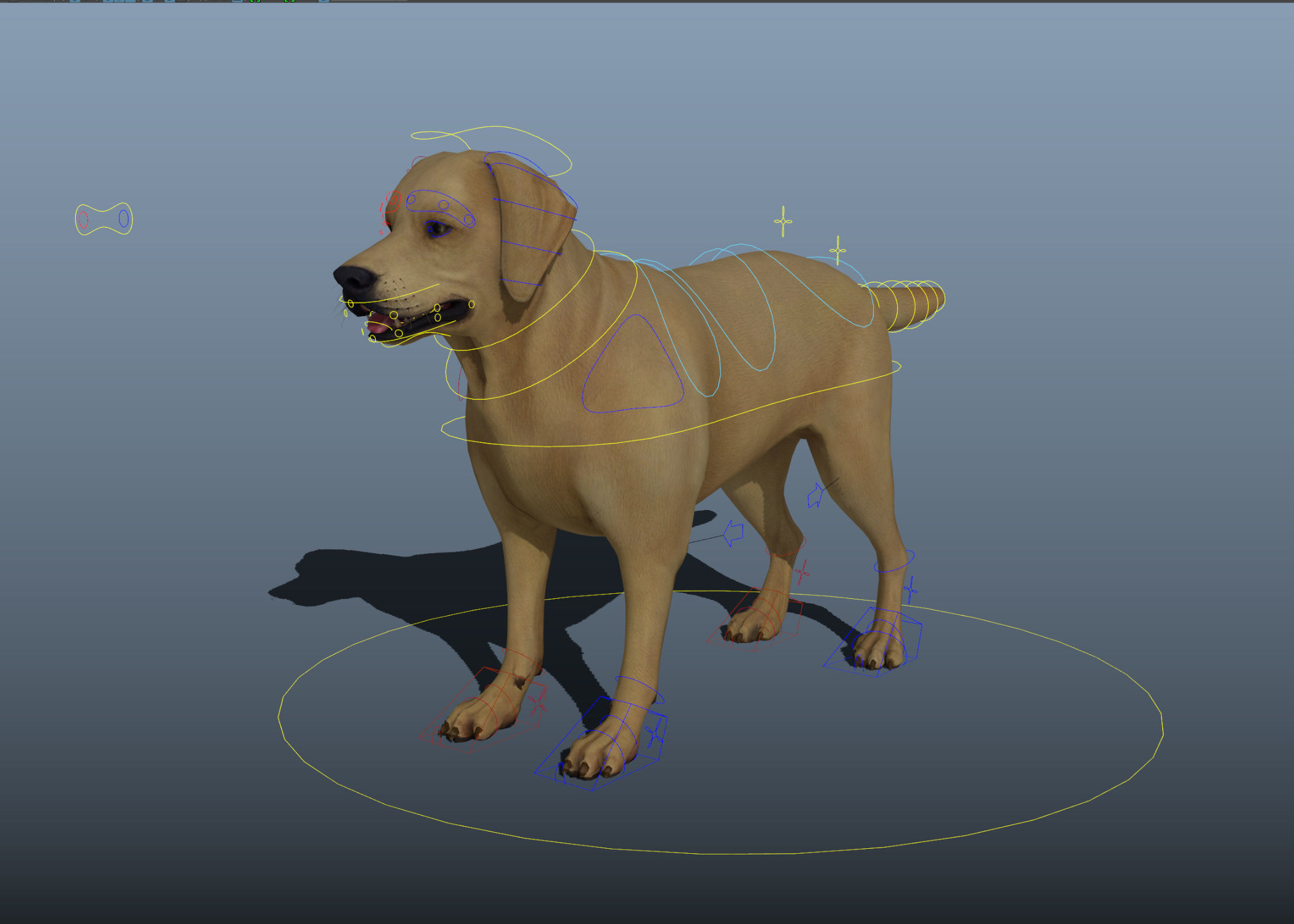 Dog rigged and animated Low-poly 3D model_13