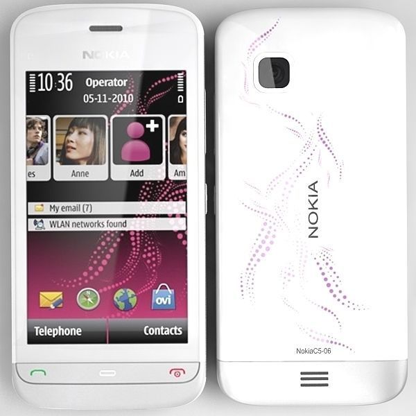 Nokia C5-06 White 3D model_1