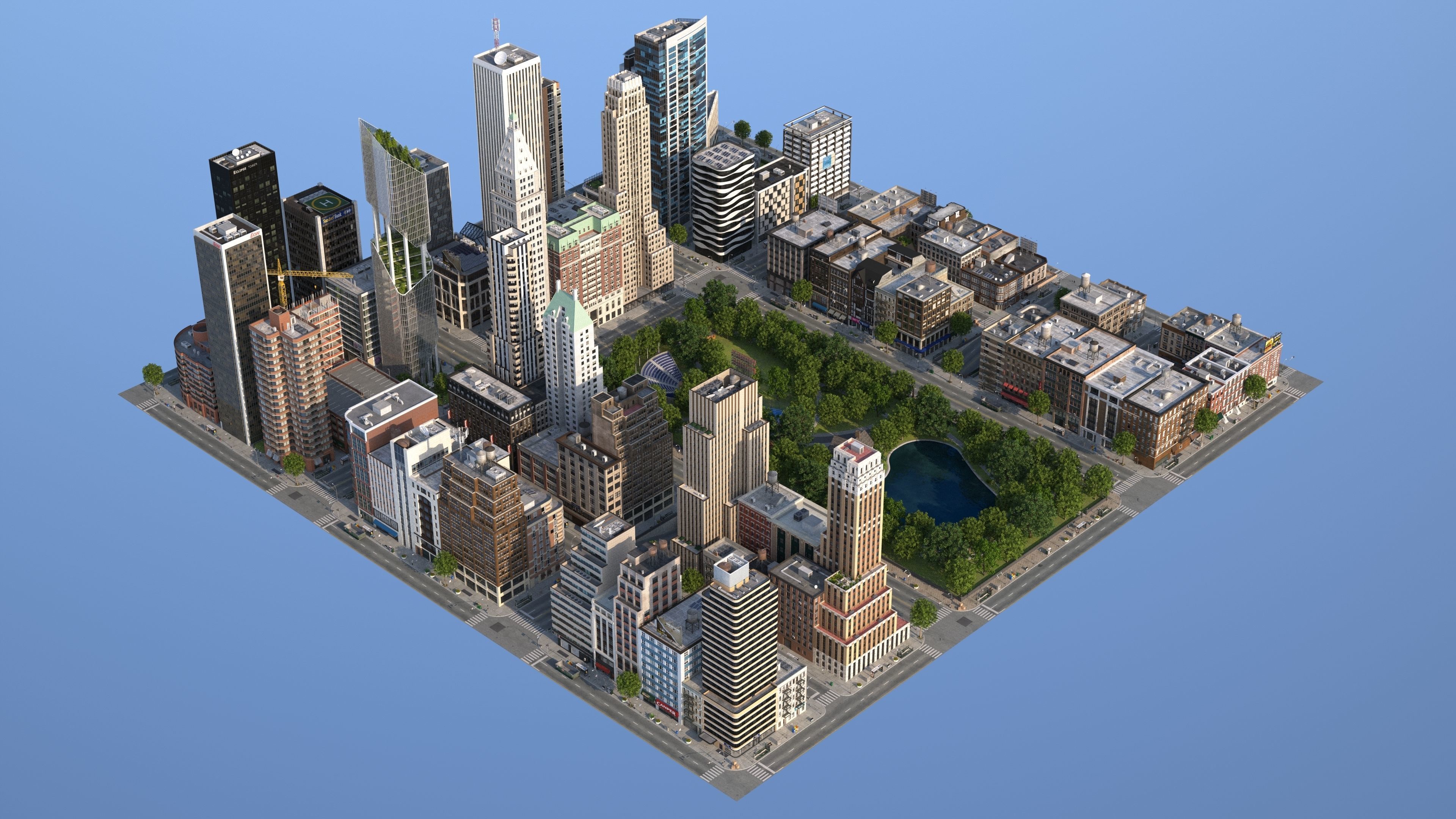 Park City Low-poly 3D model_19