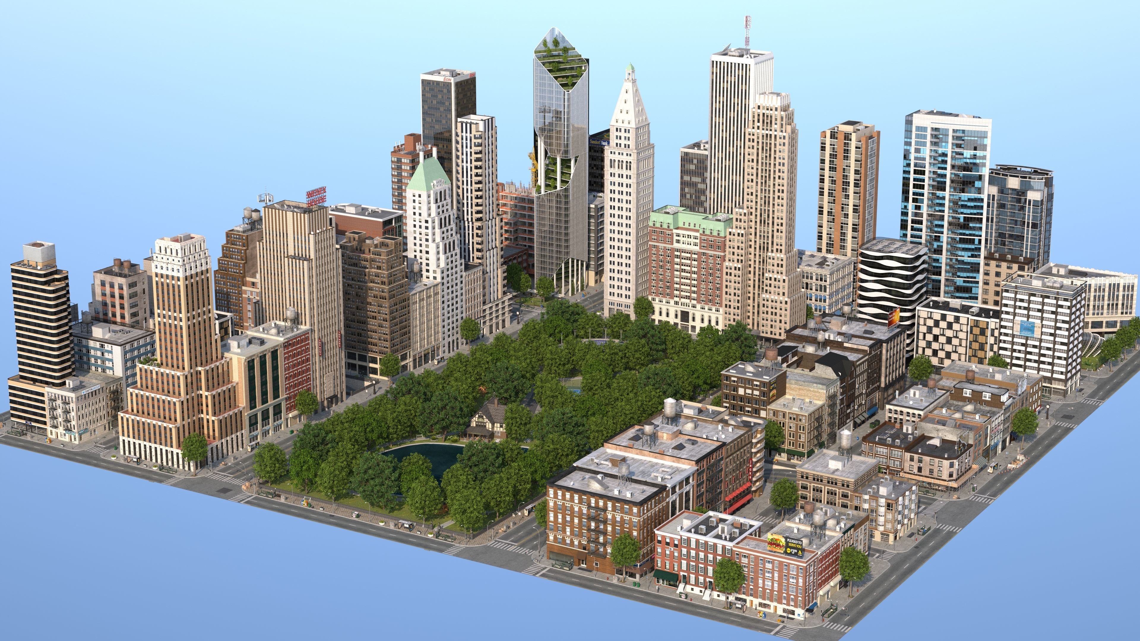 Park City Low-poly 3D model_41