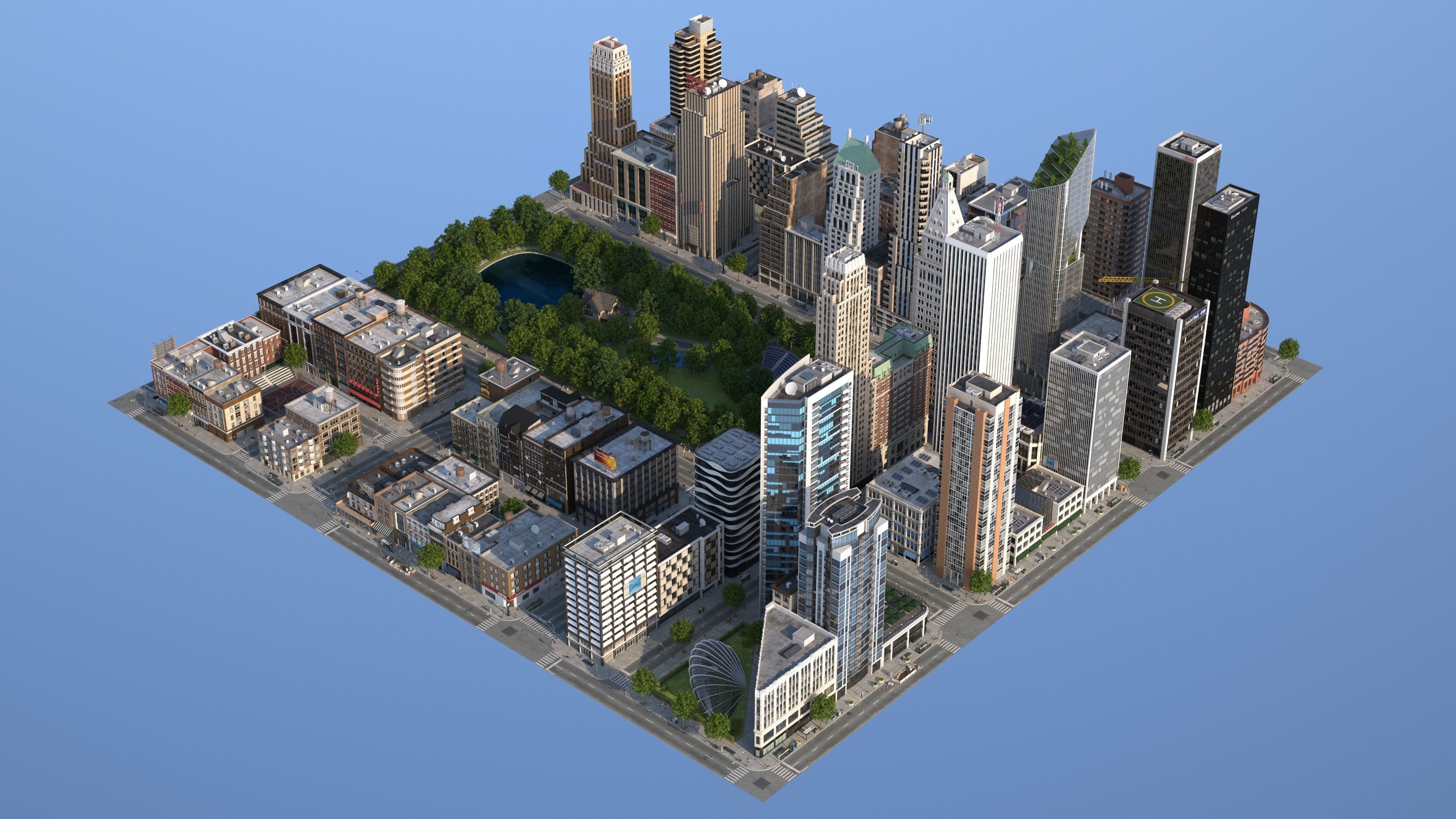 Park City Low-poly 3D model_18