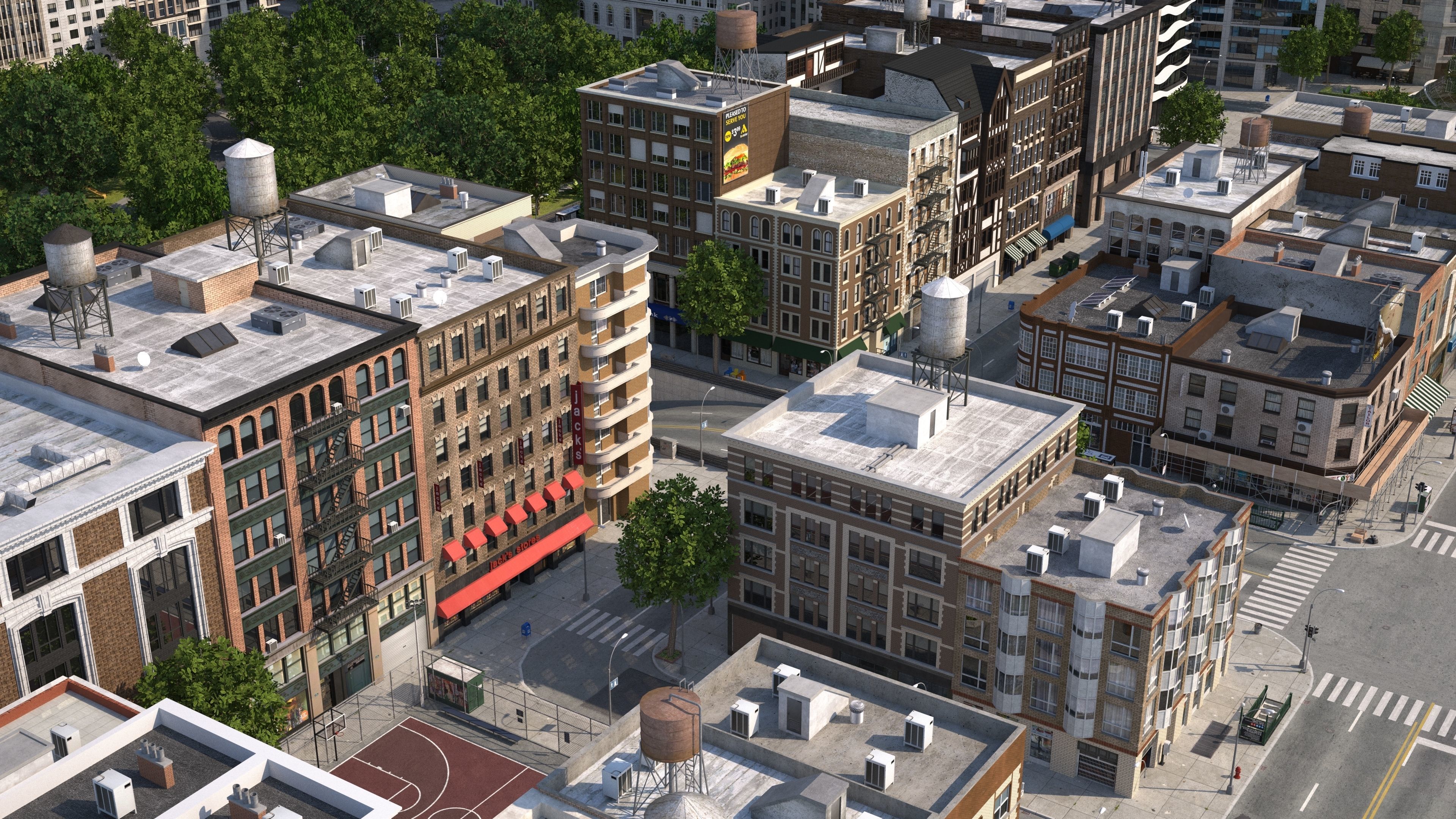 Park City Low-poly 3D model_28