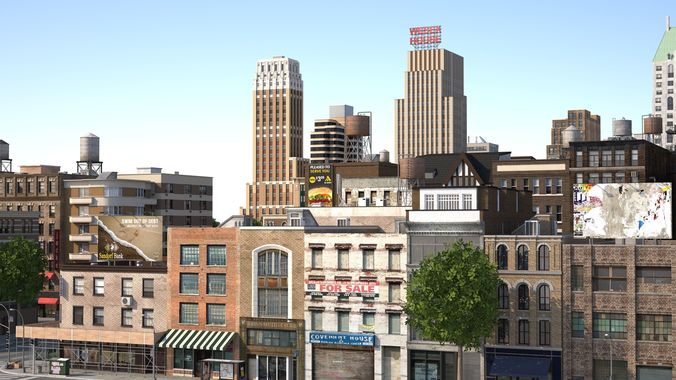Park City Low-poly 3D model 7