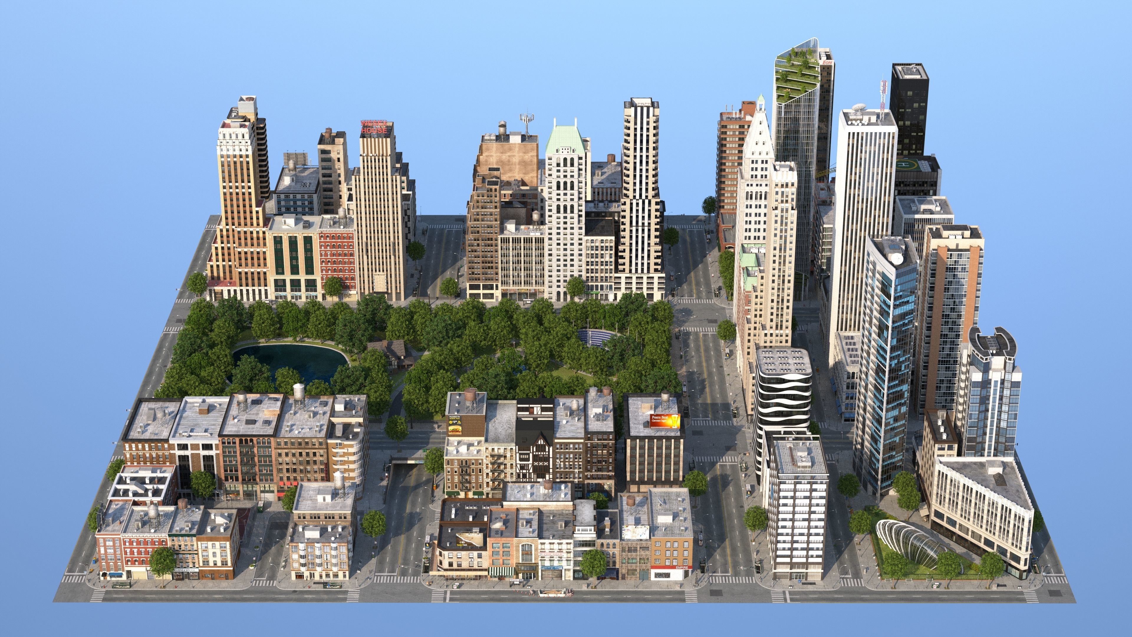 Park City Low-poly 3D model_14