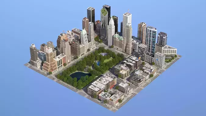 Park City Low-poly 3D model
