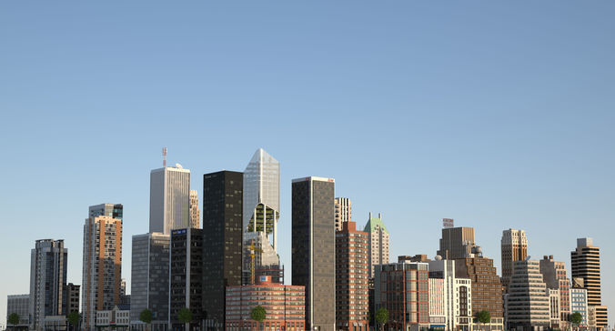 Park City Low-poly 3D model 5