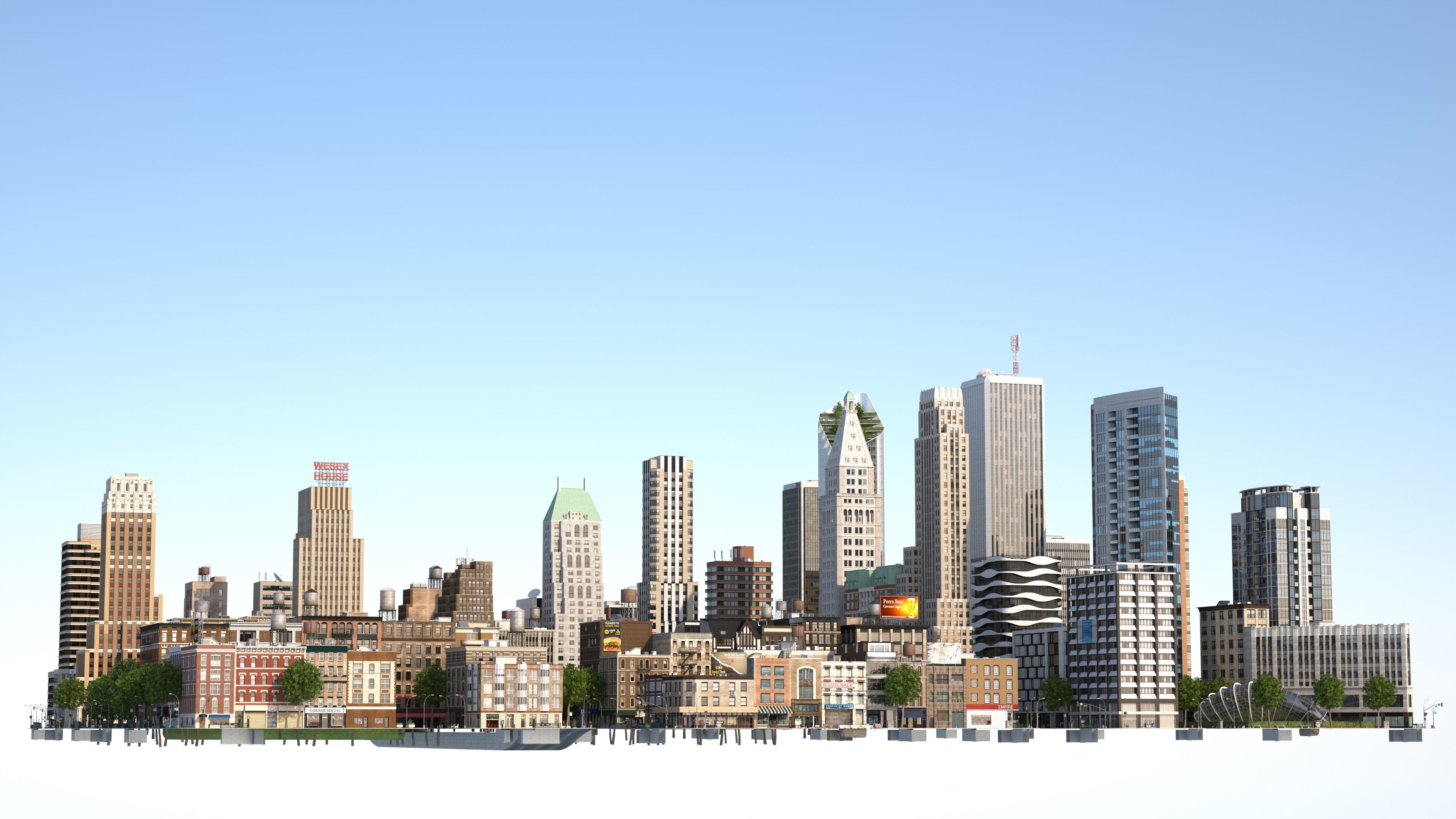 Park City Low-poly 3D model_16