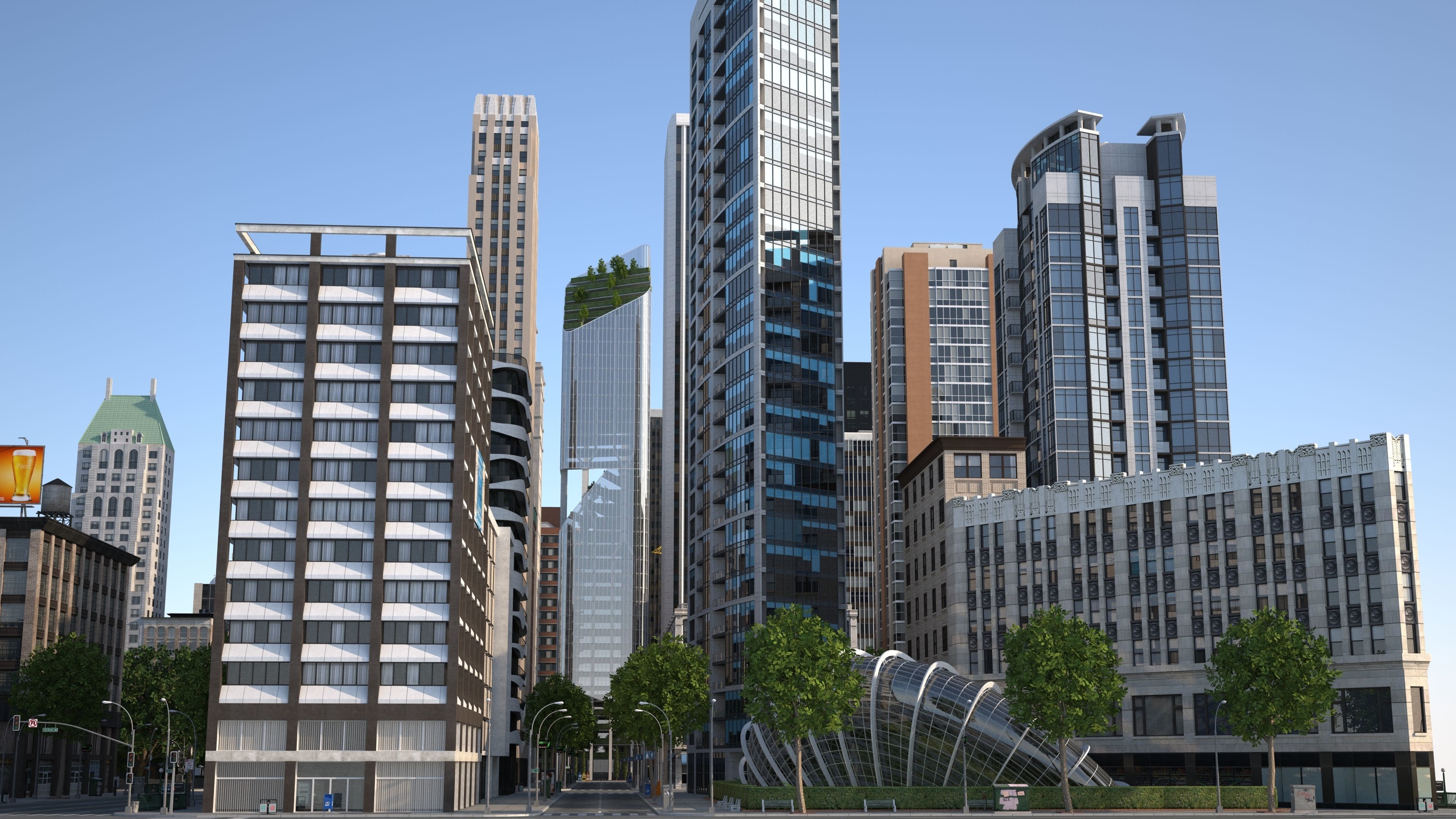 Park City Low-poly 3D model_9