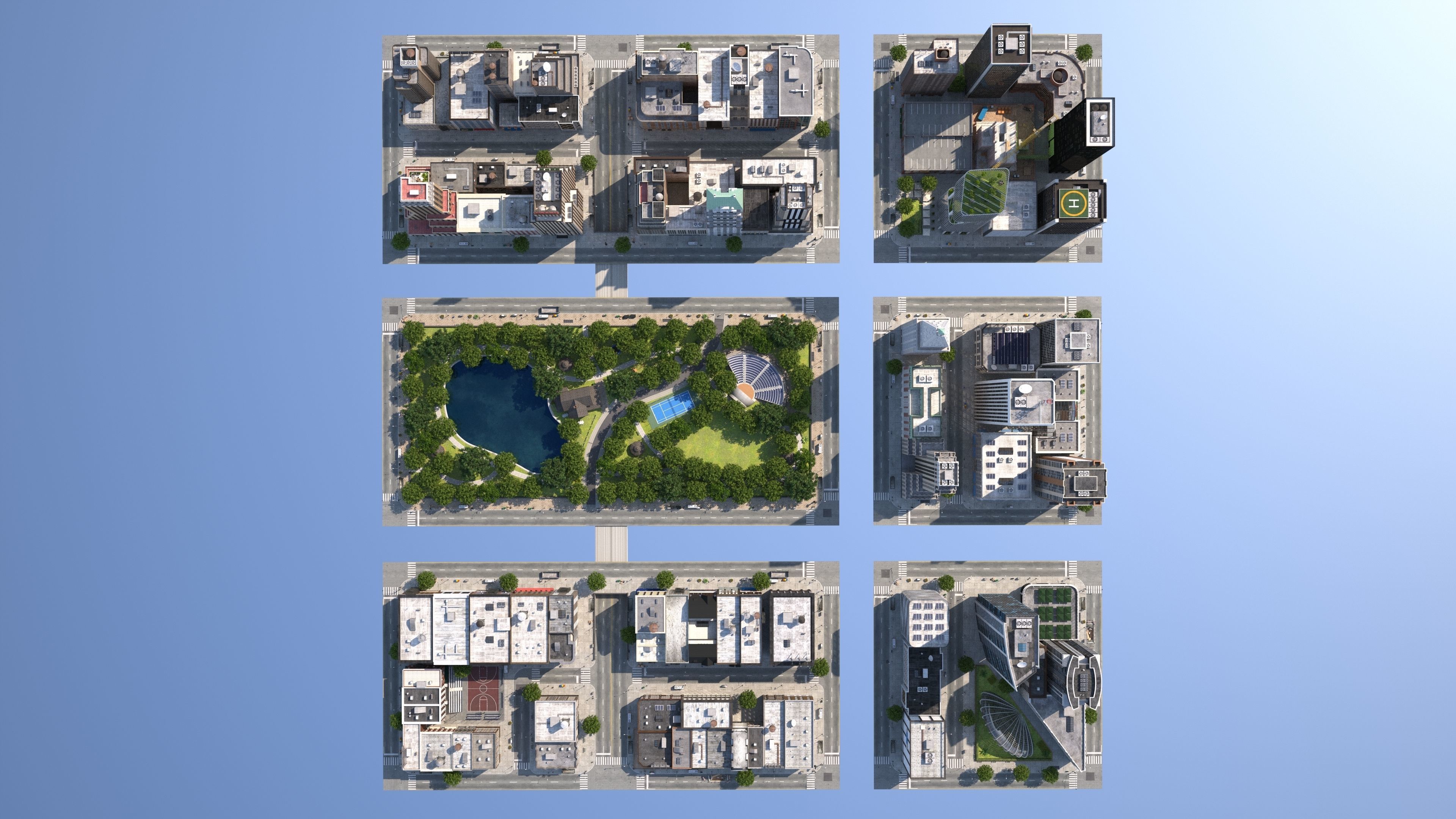 Park City Low-poly 3D model_22