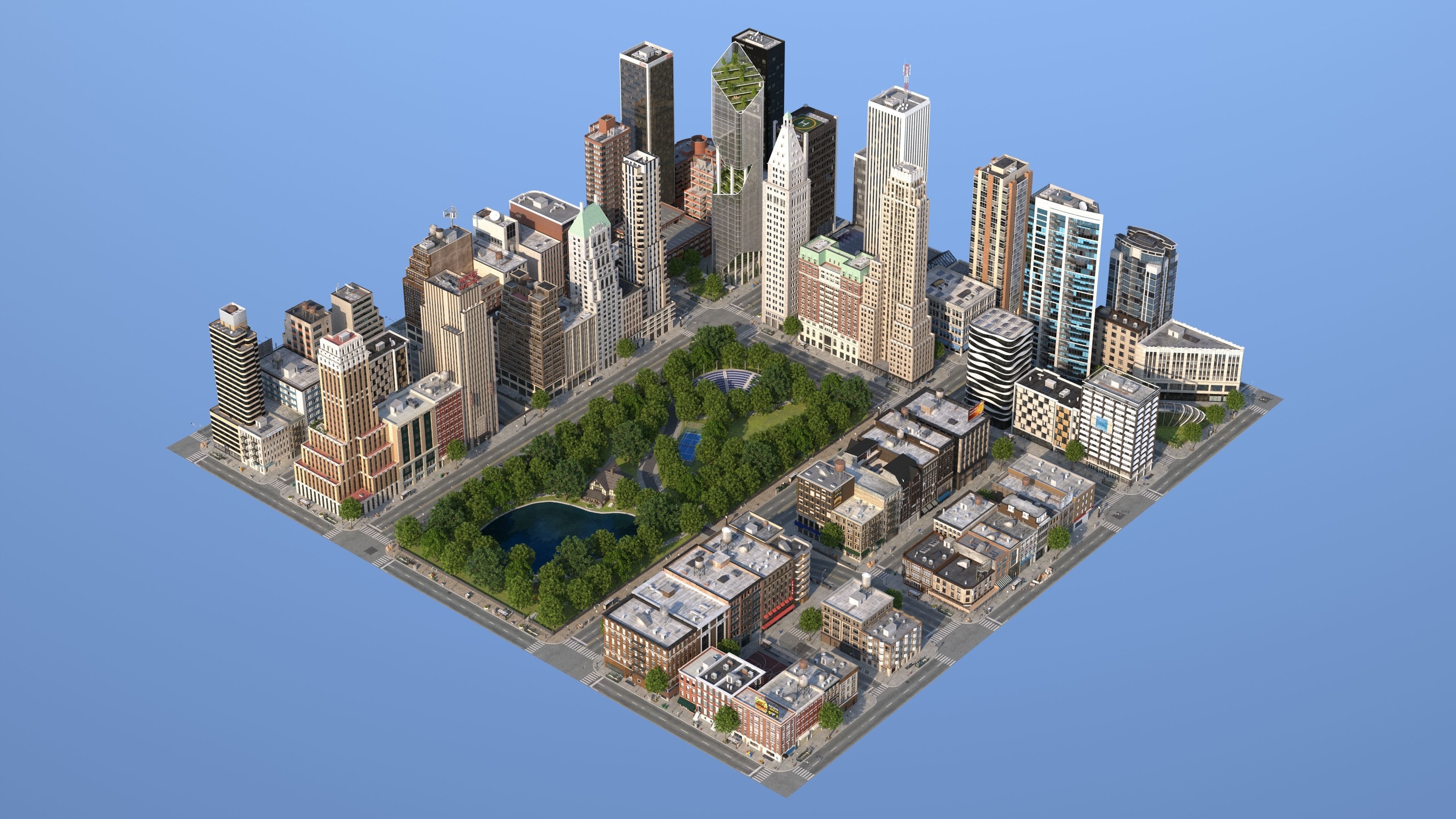 Park City Low-poly 3D model_13